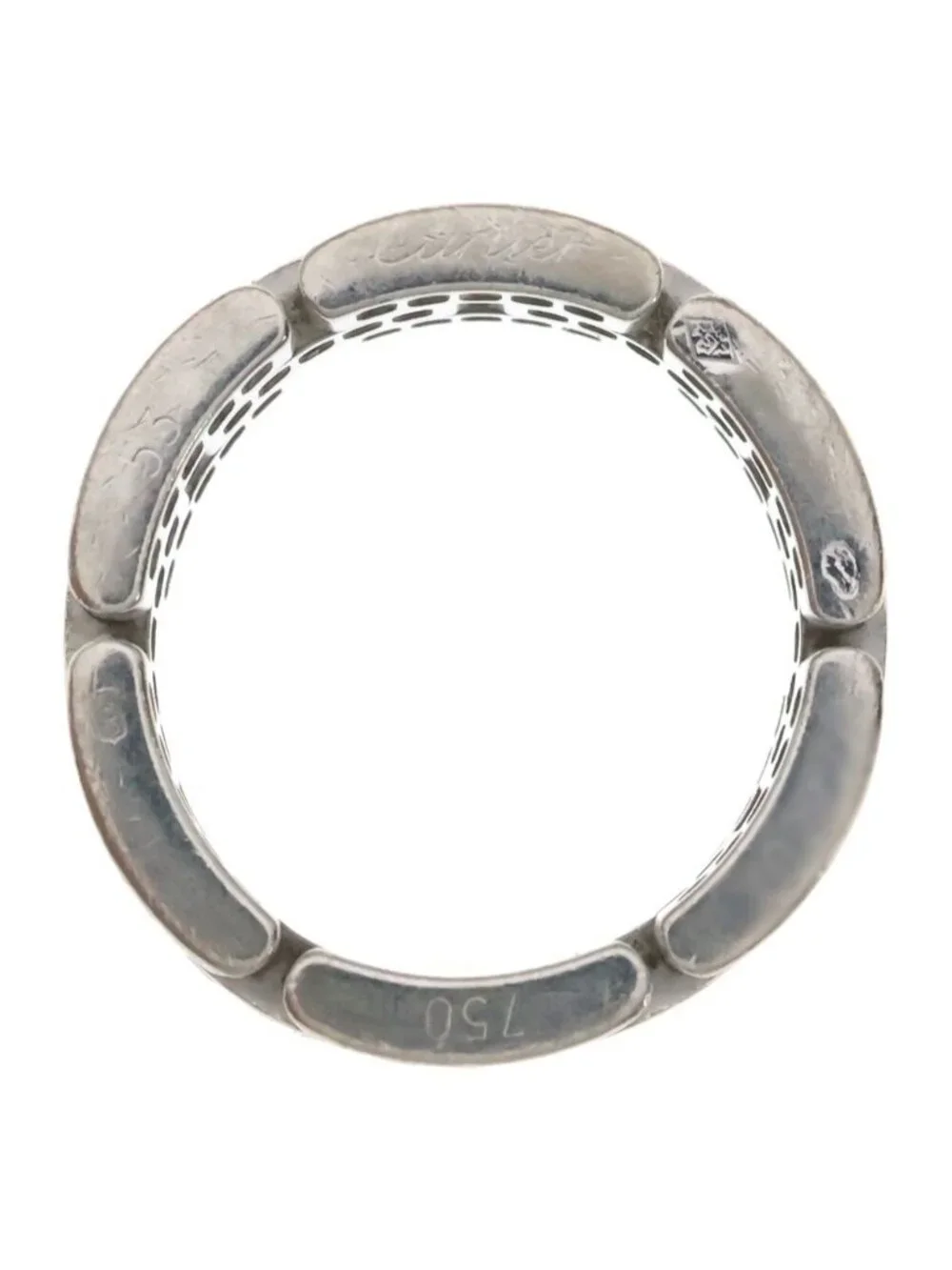 Cartier Maillon Panthere Diamond Triple Strand Pave 18K White Gold Ring